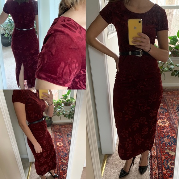 FREE w Any Purchase Vintage Velvet Rose Maxi Dress - Picture 8 of 8